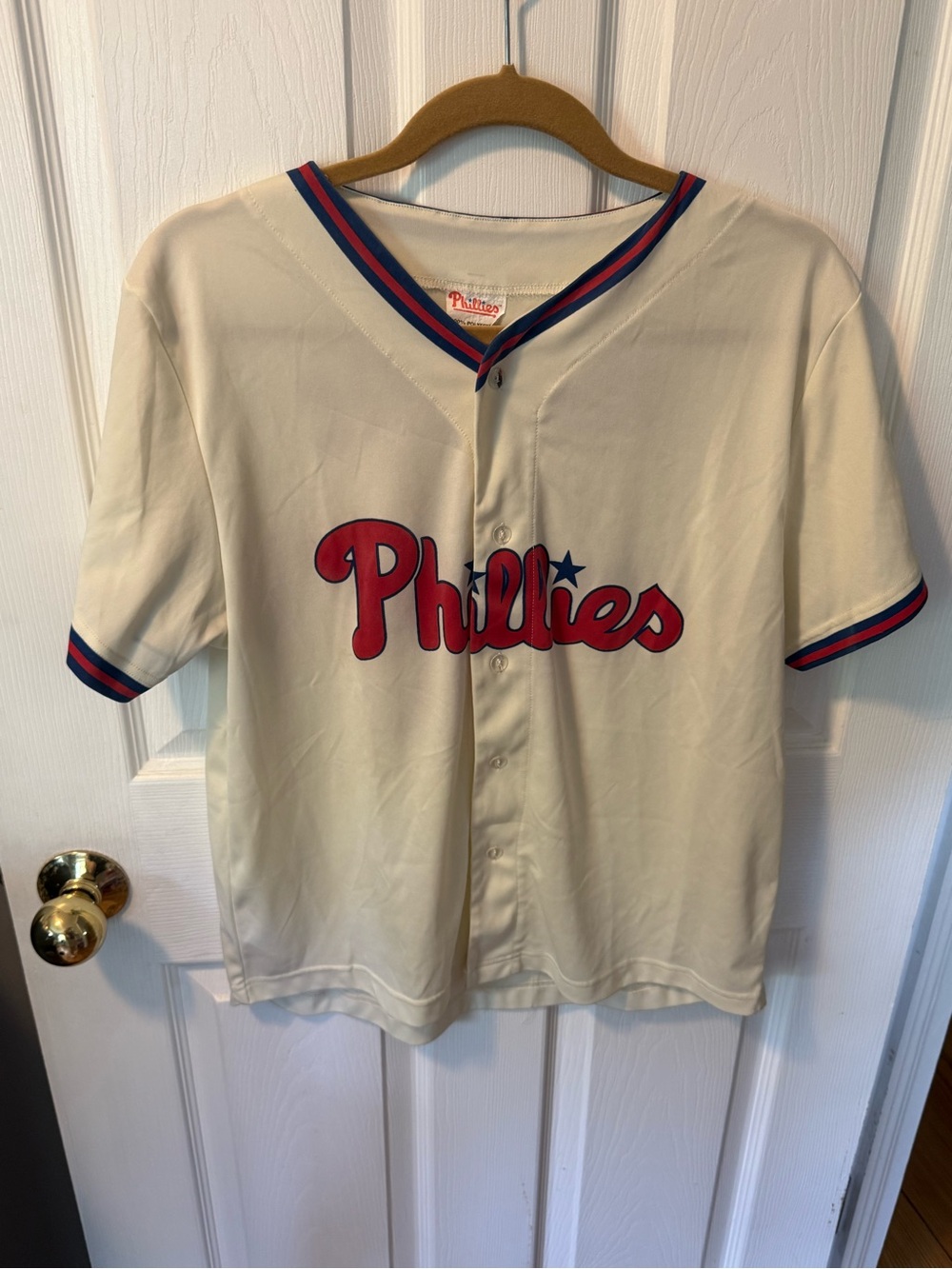 Phillies Cream Baseball Button-Up Jersey